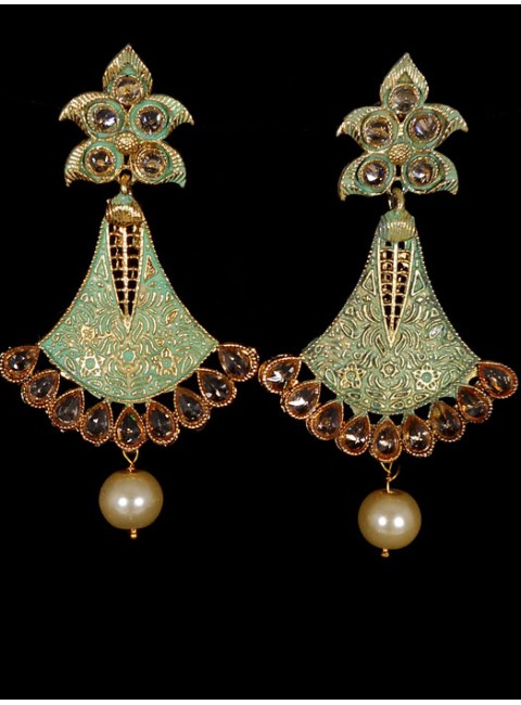 Reverse Ad Earrings With Meenakari Work